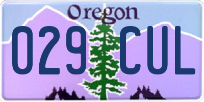 OR license plate 029CUL