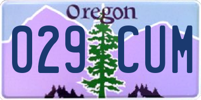 OR license plate 029CUM