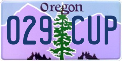 OR license plate 029CUP