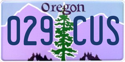 OR license plate 029CUS