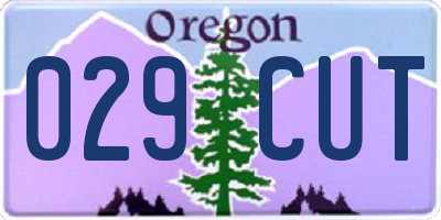 OR license plate 029CUT