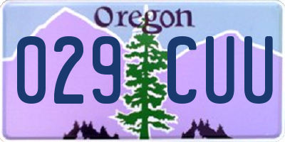 OR license plate 029CUU