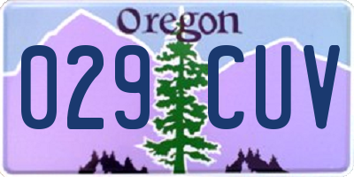 OR license plate 029CUV