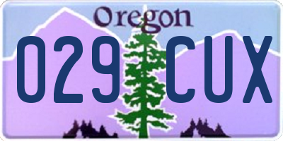 OR license plate 029CUX