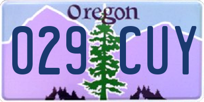 OR license plate 029CUY