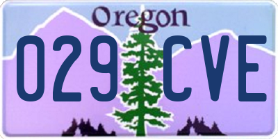 OR license plate 029CVE