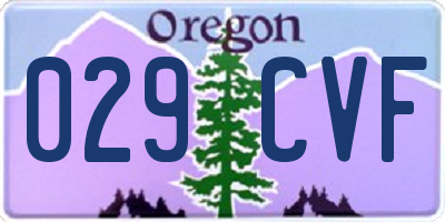 OR license plate 029CVF