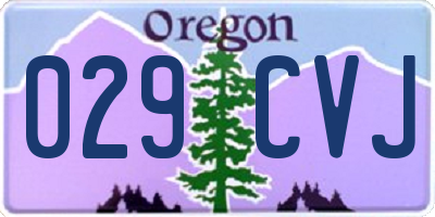 OR license plate 029CVJ