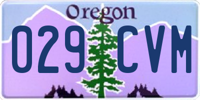 OR license plate 029CVM