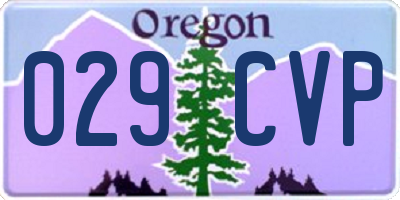 OR license plate 029CVP