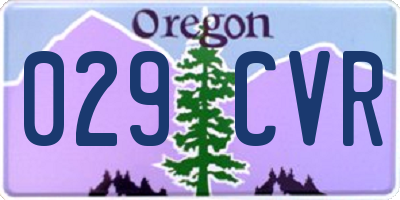 OR license plate 029CVR