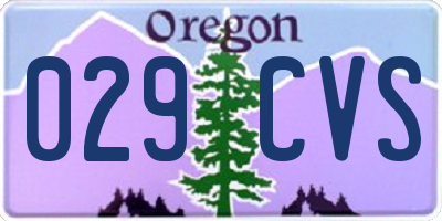 OR license plate 029CVS
