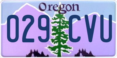 OR license plate 029CVU