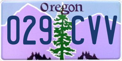 OR license plate 029CVV