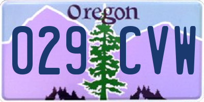 OR license plate 029CVW
