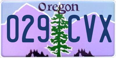 OR license plate 029CVX