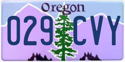 OR license plate 029CVY