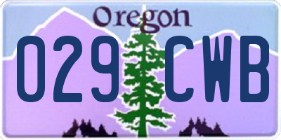 OR license plate 029CWB