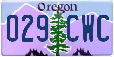 OR license plate 029CWC