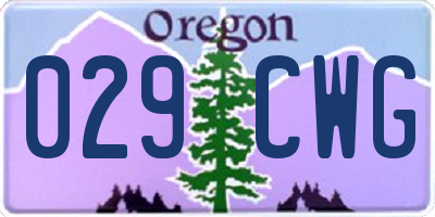 OR license plate 029CWG