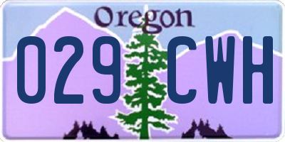 OR license plate 029CWH