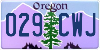 OR license plate 029CWJ