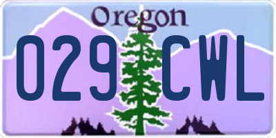 OR license plate 029CWL