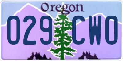 OR license plate 029CWO
