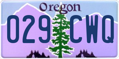 OR license plate 029CWQ