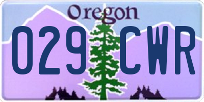 OR license plate 029CWR