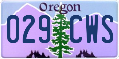 OR license plate 029CWS