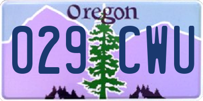 OR license plate 029CWU