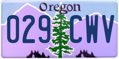 OR license plate 029CWV