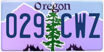 OR license plate 029CWZ