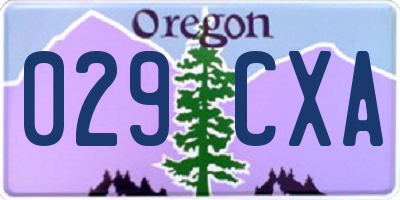 OR license plate 029CXA