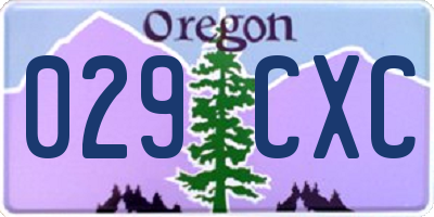OR license plate 029CXC