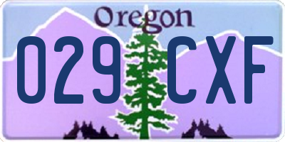 OR license plate 029CXF
