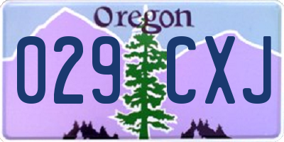 OR license plate 029CXJ
