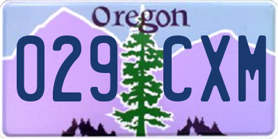 OR license plate 029CXM