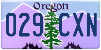 OR license plate 029CXN