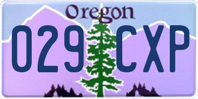 OR license plate 029CXP