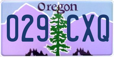 OR license plate 029CXQ