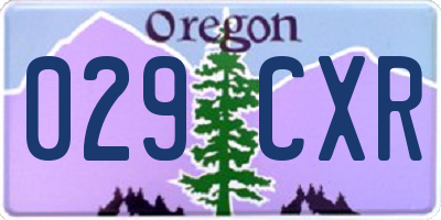 OR license plate 029CXR