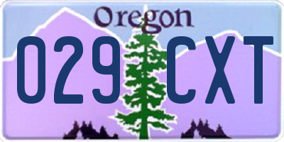 OR license plate 029CXT