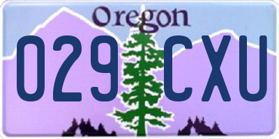 OR license plate 029CXU