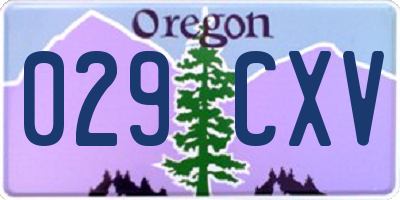 OR license plate 029CXV
