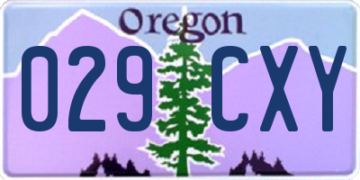 OR license plate 029CXY
