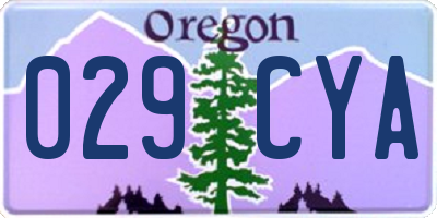 OR license plate 029CYA