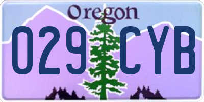 OR license plate 029CYB