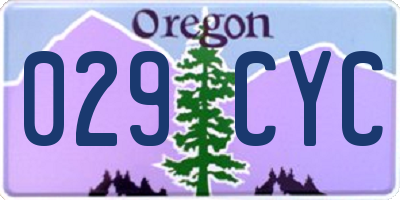 OR license plate 029CYC